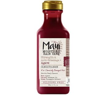 Maui Moisture Strength AntiBreakage + Moisturizing Agave Conditioner for Color Treated or Chemically Damaged Hair Vegan Silicone ParabenFree SulfateFree Surfactants, hibiscus, 13 Fl Oz