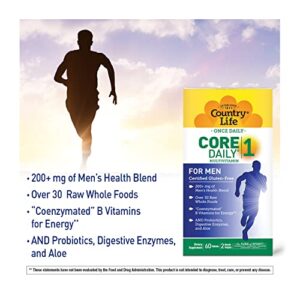 Country Life Core Daily-1, 6-in-1 Vegetarian Mens Multivitamins with Coenzymated B Vitamins for Energy, Immune Support, Over 30 Raw Whole Foods, 60 Tablets - Image 4