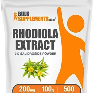 BulkSupplements.com Rhodiola Extract Powder - 3% Salidrosides, Rhodiola Crenualata Extract - Herbal Supplement, Gluten Free, 200mg per Serving, 100g (3.5 oz) (Pack of 1) - Image 1