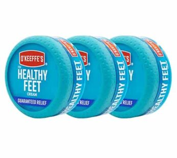 O’Keeffe’s for Healthy Feet Foot Cream, Guaranteed Relief for Extremely Dry, Cracked Feet, Instantly Boosts Moisture Levels, 3.2 Ounce Jar, (Pack of 3)