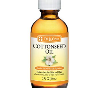 De La Cruz Cottonseed Oil – Moisturizer for Skin and Hair – Multipurpose Carrier Oil – 2 Fl OZ (1 Bottle)