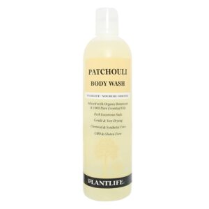 Plantlife Patchouli Body Wash - GMO and Gluten Free Gentle and Moisturizing Body Wash That Contains Only Ingredients Straight from Nature - Made in the USA 14 oz - Image 1