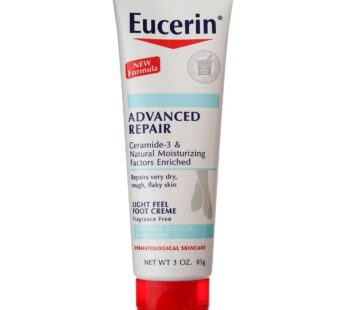 Eucerin Advanced Repair Light Feel Foot Creme, 3 oz ( Pack of 4)