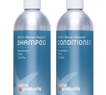 Eco-Friendly Shampoo and Conditioner – Rosemary, Mint, Vanilla – Sulfate Free, 16 oz (Refillable Bottles with pumps)