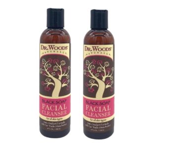 Dr. Woods Black Soap Liquid Facial Cleanser with Organic Shea Butter, 8 Ounce (Pack of 2)