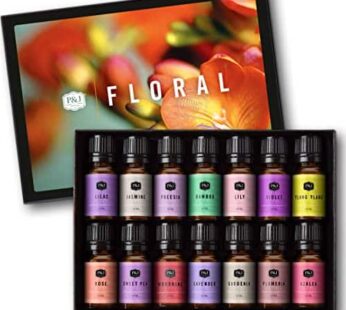 P&J Trading Fragrance Oil Floral Set | Violet, Rose, Freesia, Jasmine, Lilac, Gardenia, Lily, Woodbine, Azalea, Ylang Ylang, Sweet Pea, Plumeria, Lavender, Bamboo Candle Scents for Candle Making