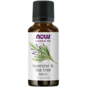 NOW Essential Oils, Lavender & Tea Tree Oil, Stimulating Aromatherapy Scent, Blend of Pure Lavender Oil and Pure Tea Tree Oil, Vegan, Child Resistant Cap, 1-Ounce - Image 1