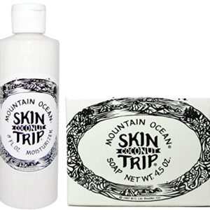 Mountain Ocean Skin Trip Moisturizer and Skin Trip Soap (Coconut) Bundle with Aloe Vera, 8 oz. and 4.5 oz. - Image 1