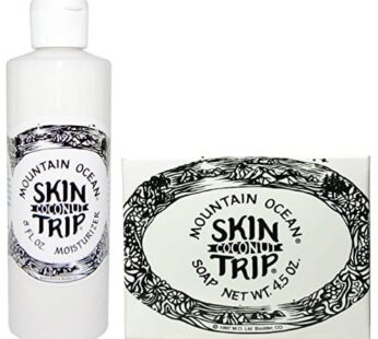 Mountain Ocean Skin Trip Moisturizer and Skin Trip Soap (Coconut) Bundle with Aloe Vera, 8 oz. and 4.5 oz.