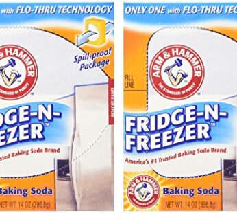 Arm & Hammer Baking Soda, Fridge-N-Freezer Pack, Odor Absorber, 14 oz – 2 Pack
