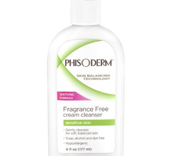 Phisoderm Fragrance Free Cream Cleanser For Sensitive Skin 6 oz (Pack of 4)