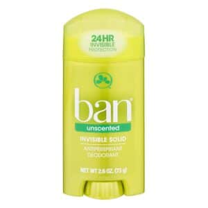 Ban Anti-Perspirant Deodorant Invisible Solid Unscented 2.60 oz ( Pack of 4) - Image 1