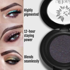 BaeBlu Hypoallergenic Eyeshadow Organic 100% Natural Finely Pressed Velvety Smooth Powder, Made in USA, Smoke and Diamonds - Image 2