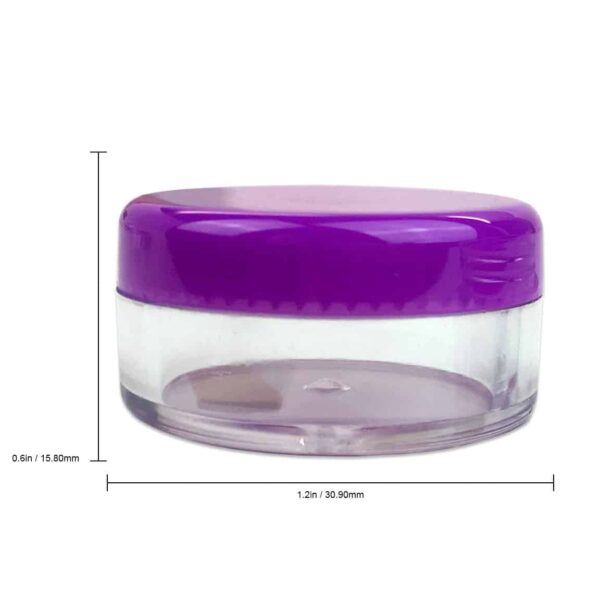 Beauticom 5G/5ML Round Clear Jars with Purple Lids for Jams, Honey, Cooking Oils, Herbs and Spices (Quantity: 100 Pieces) - Image 2