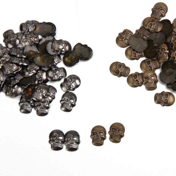 BEADSLAND Hotfix Skull Studs,12mmx16mm Flat Back Iron On Skull Flatback Glue 100pcs (Antic Bronze) - Image 3