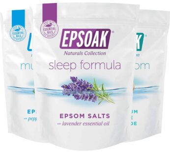 Epsoak Epsom Salt Ultimate Bath Soak Bundle (6 lbs. Total) ? Sleep Formula Bath Salt, Muscle Soak Bath Salt, Original Unscented Epsom Salts