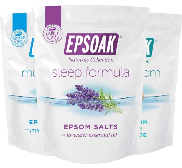 Epsoak Epsom Salt Ultimate Bath Soak Bundle (6 lbs. Total) ? Sleep Formula Bath Salt, Muscle Soak Bath Salt, Original Unscented Epsom Salts