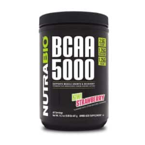 NutraBio BCAA 5000 Powder - Vegan Fermented BCAAs - Supports Lean Muscle Growth, Recovery, Endurance - Zero Fat, Sugar, and Carbs - 60 Servings - Kiwi Strawberry - Image 1