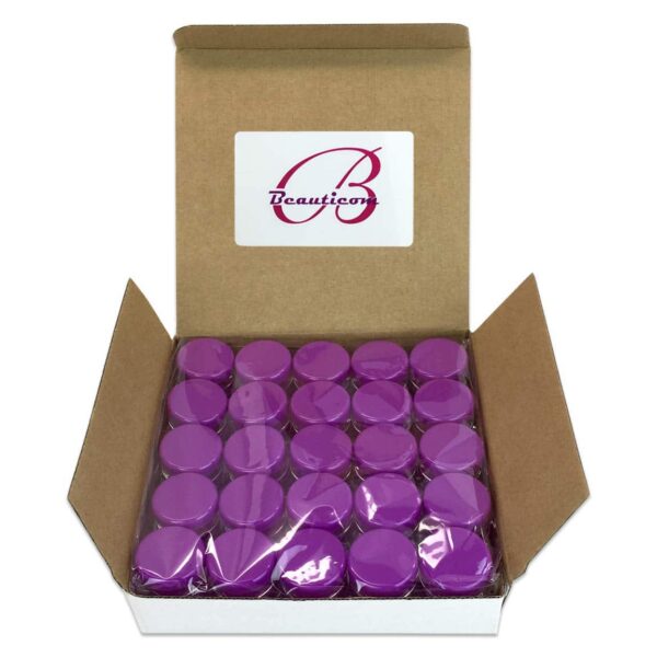 Beauticom 5G/5ML Round Clear Jars with Purple Lids for Jams, Honey, Cooking Oils, Herbs and Spices (Quantity: 100 Pieces) - Image 4