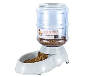 Flexzion Gravity Pet Feeder Food Dispenser (4-6 lb Size) for Dogs Cats Automatic Replenish Dry Food Storage Container Bowl for Small Medium Breed Dog Cat Animal Feeding Watering Fountain Supplies