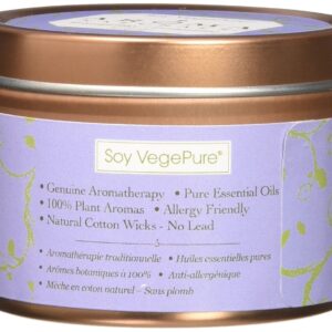 Aroma Naturals Tin Candle Lavender Essential Oil Natural Soy Scented, Tranquility, 2 Count - Image 2