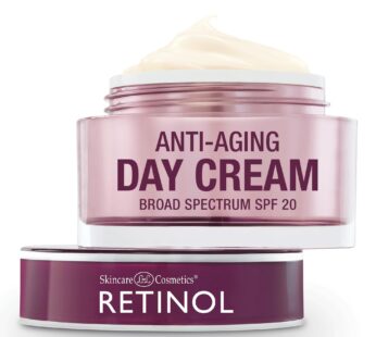 Retinol Day Cream Broad Spectrum SPF 20 ? Protects Against Harmful Effects of UVA & UVB Rays ? Luxurious Cream Moisturizes & Reduces Look of Fine Lines ? Provides Protection From Daily Sun Exposure