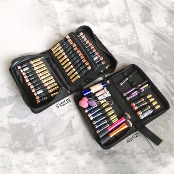 ROWNYEON Lipstick Organizer Bag Lipstick Holder Case 22 Slots Travel Lipstick Carrying Case Professional Makeup Artist Portable Storage Bag For Lip Gloss,Lipsticks-Black - Image 5