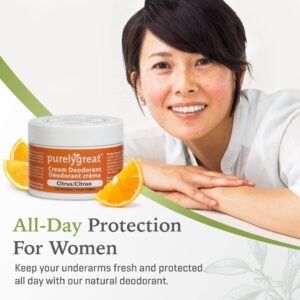 Purelygreat Aluminum-Free Deodorant Cream, Citrus Scent, 1.76oz - Image 2