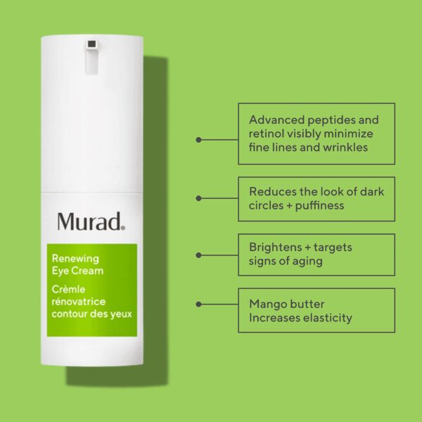Murad Renewing Eye Cream - Resurgence Multi-Action Anti-Aging Eye Cream with Advanced Peptides and Retinol ? Brightening Eye Lift Firming Treatment Visibly Minimizes Wrinkles, 0.5 Fl Oz - Image 2