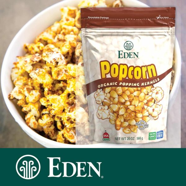 Eden Organic Yellow Popcorn Kernels, Non GMO, Superior Popping Variety, 100% Whole Grain, 20 oz (2-Pack) - Image 5
