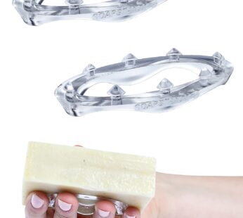 SoapStandle Bar Soap Gripper No Goo or Mess Soap Holder for Bath and Showers – Made from Post-Consumer Plastic, Handy, 2-Pack, Clear