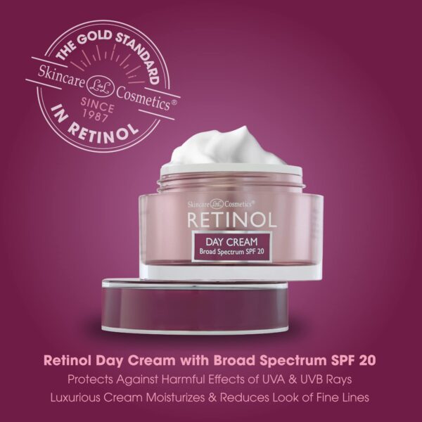 Retinol Day Cream Broad Spectrum SPF 20 ? Protects Against Harmful Effects of UVA & UVB Rays ? Luxurious Cream Moisturizes & Reduces Look of Fine Lines ? Provides Protection From Daily Sun Exposure - Image 3