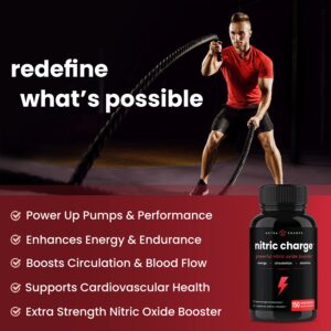 Nitric Oxide Supplement | L-Arginine, L Citrulline Malate, AAKG, Pine Bark, Grape Seed Extract | Extra Strength Nitric Oxide Booster | Nitric Oxide Pills for Men & Women | Strength, Energy, Blood Flow - Image 3