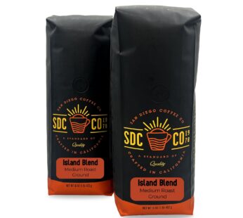 San Diego Coffee Island Blend, Medium Roast, Ground Coffee, 16-Ounce Bags (Pack of 2) Caf? molido tostado