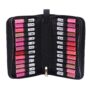 ROWNYEON Lipstick Organizer Bag Lipstick Holder Case 22 Slots Travel Lipstick Carrying Case Professional Makeup Artist Portable Storage Bag For Lip Gloss,Lipsticks-Black