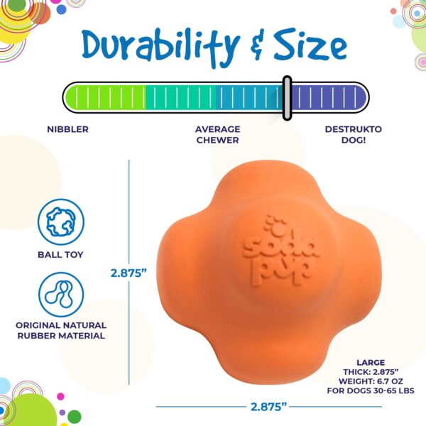 SodaPup Crazy Bounce ? Durable Dog Ball Toy & Chew Toy Made in USA from Non-Toxic, Pet-Safe, Food Safe Natural Rubber Material for Bonding, Mental & Physical Exercise, Problem Chewing, & More - Image 5