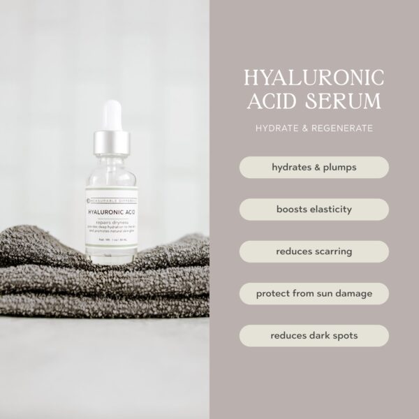 Measurable Difference Hyaluronic Acid Face Serum, 1 oz - Deep Hydration and Repair Dryness to Skin Promoting Natural Skin Glow - Image 2