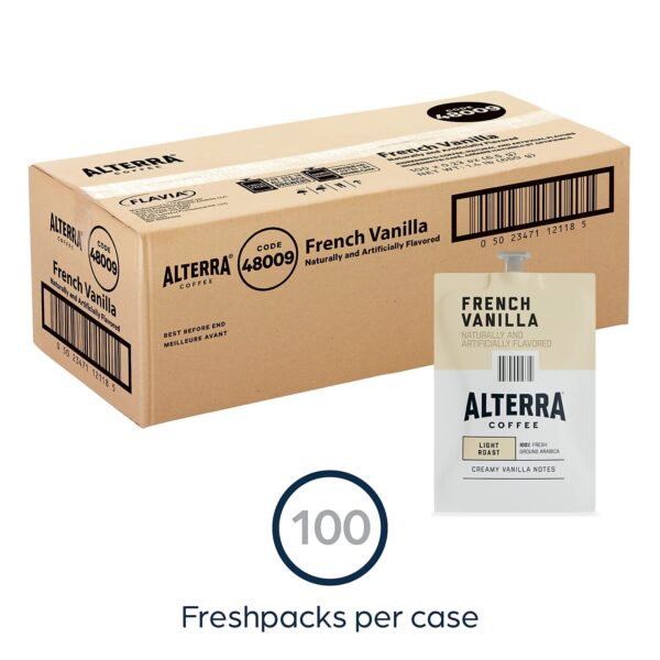 Alterra A183 Alterra Coffee Freshpacks, French Vanilla, 100/CT, Black - Image 3