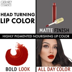 Gerard Cosmetics HydraMatte Liquid Lipstick Immortal | Red Matte Lip Stick | Long Lasting and Non-Drying | Super Pigmented Fully Opaque Lip Color - Image 5