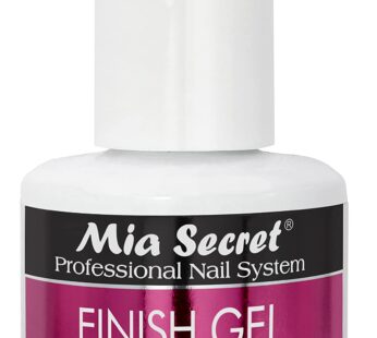 Mia Secret UV Finish gel top coat for gel or acrylic 15 ml – No wipe clear top gel for nails – High gloss top coat for artificial nails