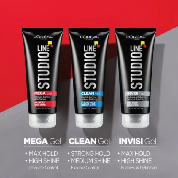 L'Oreal Paris Studio Line Strong Hold Clear Minded Clean Gel, 6.8 Fl Oz (Pack of 3) - Image 3