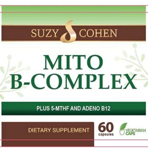 Suzy Cohen, Mito B Complex Dietary Supplement, 5-MTHF, Adeno B12, Methylation Support, Supports Healthy Nervous System, Boost Energy, Vitamin B, 60 veg caps - Image 3