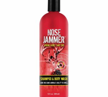 Nose Jammer Scent Eliminator Shampoo & Body Wash for Hunting Accessories ,12 oz, Unscented, Organic, Free from Sulfate , Paraben & Dye, Moisturizes and Refreshes