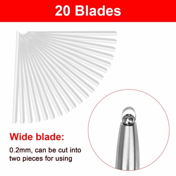 AHIER Hair Razor Pen, Hair Tattoo Trim Styling Face Eyebrow Shaping Device, Engraved Pen with 20 Blades, DIY Hair Styling Eyebrows Beards Razor Tool (pen with blade) - Image 2