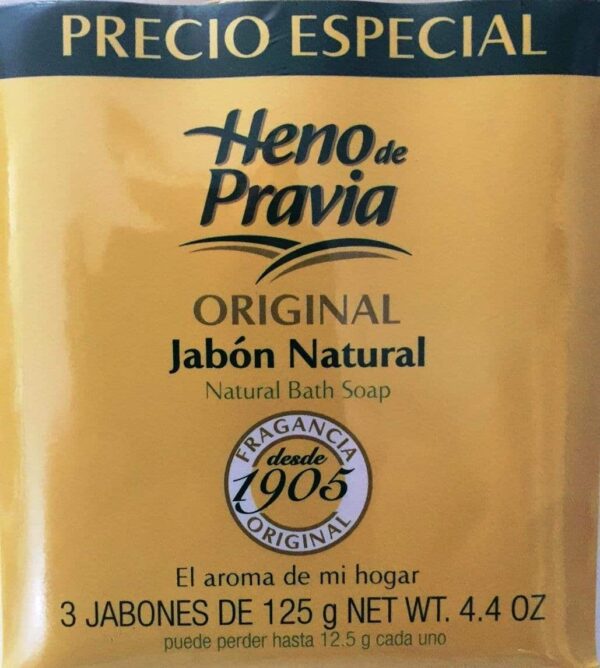 Heno de Pravia Natural Bath Soap 4oz (3 Soaps Total) - Image 3