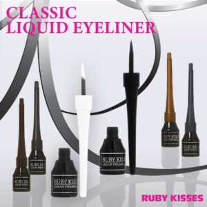 Ruby Kisses Classic Liquid Eyeliner, Smudgeproof Long Lasting Eye Makeup with Felt-Tip Applicator (1 PACK, Shiny Black) - Image 3