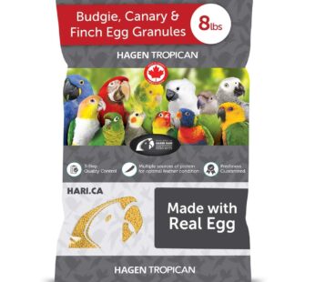 HARI Tropican Bird Food for Finches, Budgies, And Canaries, Hagen Parrot Food with Egg Granules, 8 lb Bag