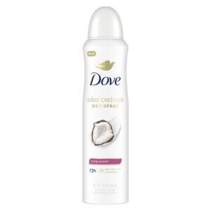 Dove Advanced Care Antiperspirant Deodorant Dry Spray Caring Coconut to help your skin barrier repair after shaving 72hour odor control and all-day sweat protection for soft, resilient underarms 3.8oz - Image 1