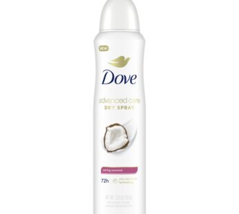 Dove Advanced Care Antiperspirant Deodorant Dry Spray Caring Coconut to help your skin barrier repair after shaving 72hour odor control and all-day sweat protection for soft, resilient underarms 3.8oz