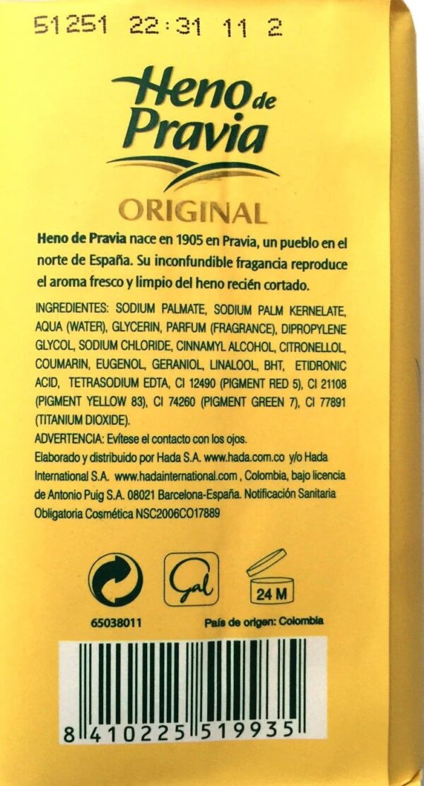 Heno de Pravia Natural Bath Soap 4oz (3 Soaps Total) - Image 2